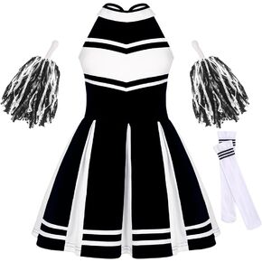 Davsolly Toddler Cheerleading Costume for Girls Cheerleading Outfit for Birthday Party Halloween Cosplay Cheerleader Gifts