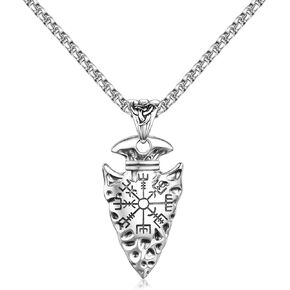 StoryEtain Viking Arrow Necklace for Men 925 Sterling Silver Arrowhead Pendant Viking Symbol Jewelry Vintage Gift for Boyfriend Husband in Saudi Arabia
