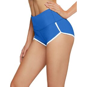 ATHLIO 1 or 3 Pack Women's Mid Waist Yoga Shorts, Workout Stretch Gym Shorts, Exercise Running Shorts w Hidden Pocket in Kuwait