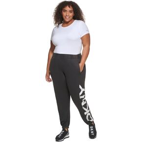 DKNY Women's Plus Size Distressed Crackle Logo Pigment Dyed Jogger in Saudi Arabia