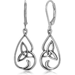 Morgan & Paige Celtic Knot Dangle Earrings for Women - 925 Sterling Silver Drop Earring Design, Lightweight and Hypoallergenic for Sensitive Ears with Secure Clasp in Saudi Arabia