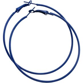 IDB Classic Stainless Steel Big Hoop Earrings - Huge Basketball Oversized Retro 80's Hoops - 3 1/8 inch (3.125" / 80mm) Diameter - Multiple Colors to choose from