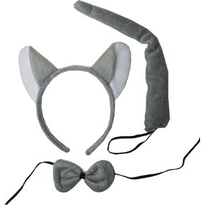 Kirei Sui Kids Gray Wolf Headband Bowtie Tail 3pcs Costume in Saudi Arabia