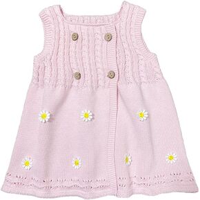 Mud Kingdom Little Girl Jumper Dress Sweater with Daisy Flowers