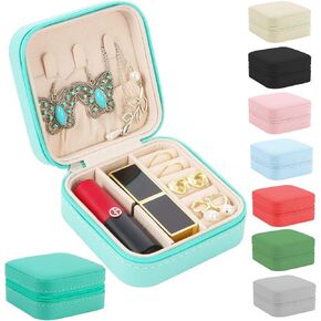 Travel Jewelry Box with Mirror, Mini Organizer Portable Storage Case for Rings Earrings Necklace, Gifts for Girls Women in Saudi Arabia