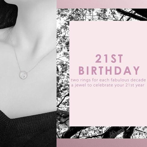 SOLINFOR 21st Birthday Gifts for Her - Sterling Silver Jewelry with Gift Wrapping, Card - 21 Year Old Necklace Gift for Women, Best Friend, Daughter in Kuwait