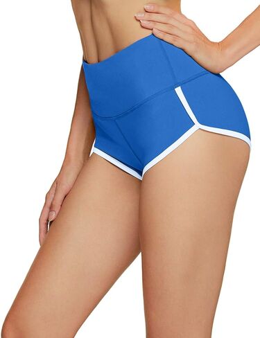 ATHLIO 1 or 3 Pack Women's Mid Waist Yoga Shorts, Workout Stretch Gym Shorts, Exercise Running Shorts w Hidden Pocket in Kuwait