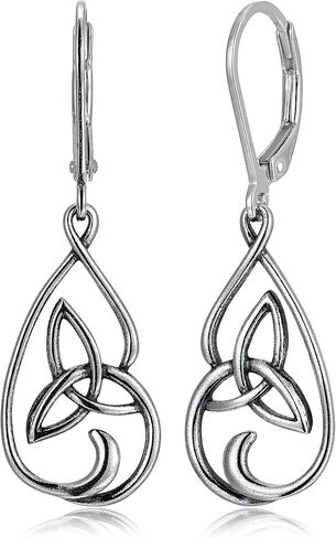 Morgan & Paige Celtic Knot Dangle Earrings for Women - 925 Sterling Silver Drop Earring Design, Lightweight and Hypoallergenic for Sensitive Ears with Secure Clasp in Saudi Arabia