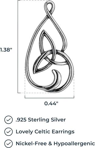Morgan & Paige Celtic Knot Dangle Earrings for Women - 925 Sterling Silver Drop Earring Design, Lightweight and Hypoallergenic for Sensitive Ears with Secure Clasp in Saudi Arabia