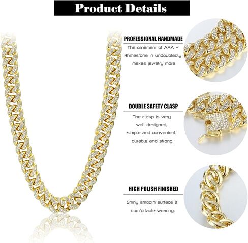 CASSIECA رجل الكوبي ربط سلسلة الذهب والفضة بلينغ ميامي الكوبي قلادة سوار مجموعة سلسلة الماس للرجال مثلج خارج الهيب هوب مجوهرات in Kuwait