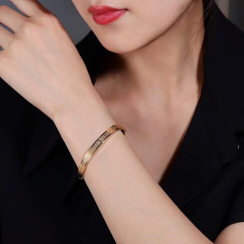 Leaocean ayatul kursi سوار مجوهرات إسلامية AYATUL KURSI أساور مجوهرات إسلامية من الفولاذ المقاوم للصدأ أساور قابلة للفتح الخط العربي الإيمان الإسلامي هدايا رسول الخط الإسلامي مسلم الرجال المجوهرات أساور هدية in Kuwait