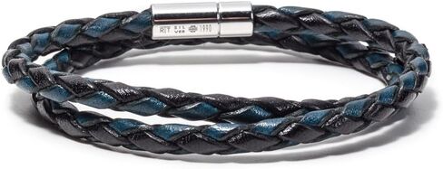 سوار رجالي من الفضة الإسترلينية مزدوج التغليف بلونين من تاتوسيان، أزرق وأسود، مقاس كبير 41 سم in Kuwait