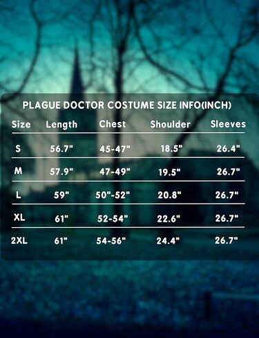 Plague Doctor Costume Men Halloween 7PCS Mask Hat Black Cloak Steampunk Medieval Cosplay Holiday Outfit for Adult Unisex in Kuwait