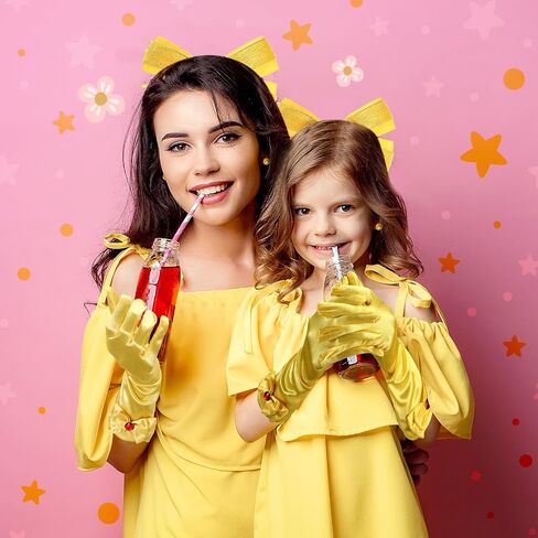 Haysandy 4 Pcs Girls Princess Costume Accessories Include Yellow Hair Bow Gloves Jewelry Earrings and Rose Flower Princess Dress Up Accessories for Girls Halloween Cosplay in Saudi Arabia