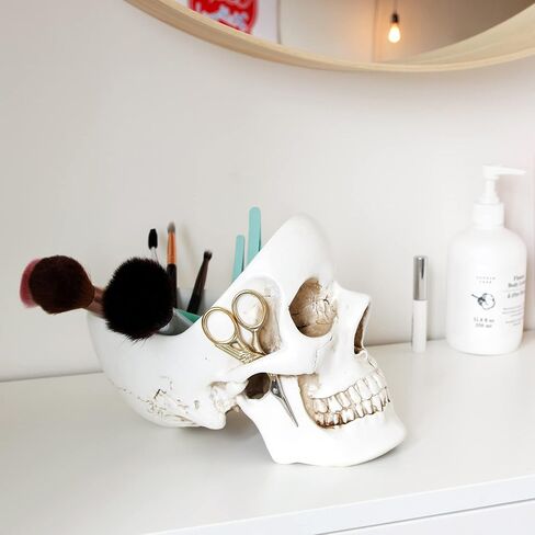 Suck UK Key Gothic Bowl | Skeleton Ring Earring Holder Skull Desktop Organizer & Goth Decor Jewelry Dish, White in Kuwait