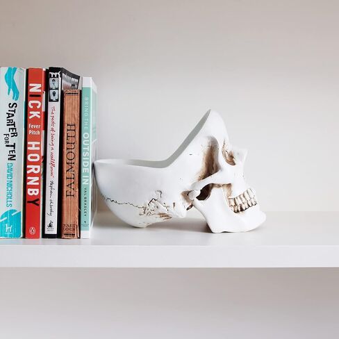 Suck UK Key Gothic Bowl | Skeleton Ring Earring Holder Skull Desktop Organizer & Goth Decor Jewelry Dish, White in Kuwait