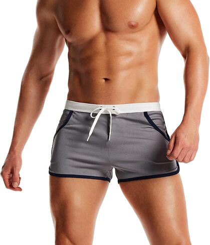 TSLA 1 or 2 Pack Men's Bodybuilding Workout Gym Shorts, Athletic Sports Running Shorts, Casual Short Pants with Pockets in Saudi Arabia