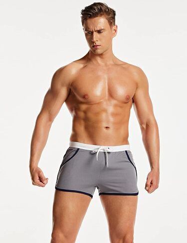 TSLA 1 or 2 Pack Men's Bodybuilding Workout Gym Shorts, Athletic Sports Running Shorts, Casual Short Pants with Pockets in Saudi Arabia
