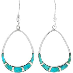 Turquoise Earrings 925 Sterling Silver & Genuine Turquoise (Turquoise) in Saudi Arabia