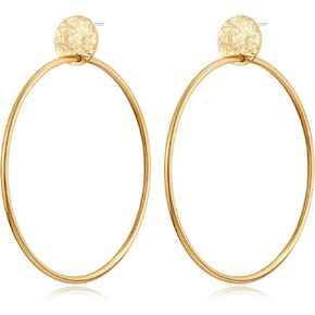 CUFELMU أقراط ذهبية مميزة على شكل دائرة كبيرة متدلية على شكل قطرة هدايا مجوهرات أنيقة للنساء in Kuwait