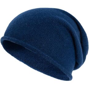 Villand 100% Cashmere Slouchy Beanie Hat for Women, Knitted Ladies Soft Warm Cashmere Skull Beanies Cap