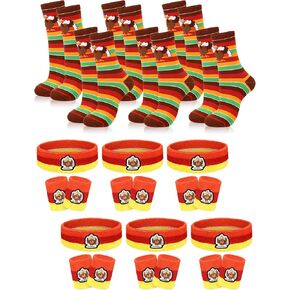 Liitrsh 6 Sets Turkey Trot Running Socks with Thanksgiving Turkey Headband Sets Thanksgiving Running Socks for Men Women in Saudi Arabia