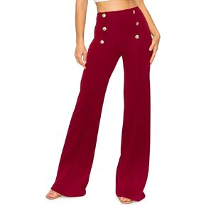 Cemi Ceri Women's High Waist Dress Pants w/Button Decorate in Saudi Arabia