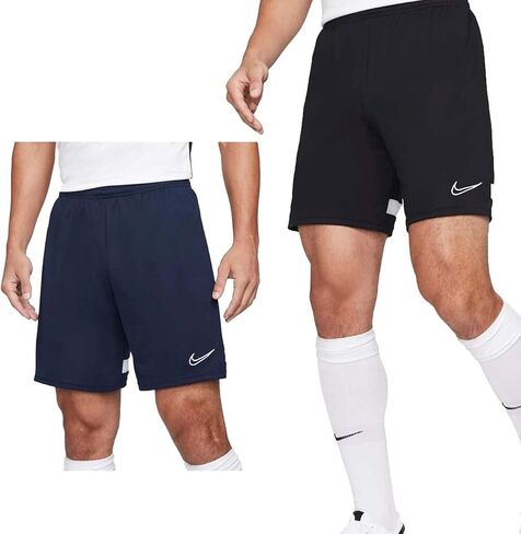 شورت كرة القدم Dri-FIT Academy Knit للرجال من نايكي، حجر السج/أبيض، مقاس صغير in Kuwait