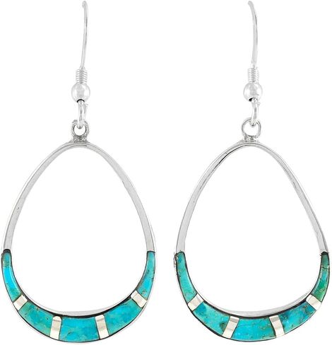 Turquoise Earrings 925 Sterling Silver & Genuine Turquoise (Turquoise) in Saudi Arabia