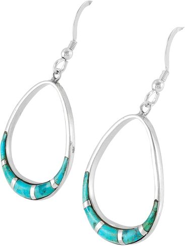 Turquoise Earrings 925 Sterling Silver & Genuine Turquoise (Turquoise) in Saudi Arabia