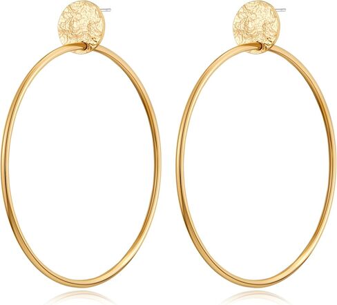 CUFELMU أقراط ذهبية مميزة على شكل دائرة كبيرة متدلية على شكل قطرة هدايا مجوهرات أنيقة للنساء in Kuwait