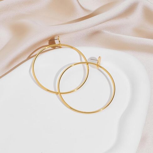 CUFELMU أقراط ذهبية مميزة على شكل دائرة كبيرة متدلية على شكل قطرة هدايا مجوهرات أنيقة للنساء in Kuwait