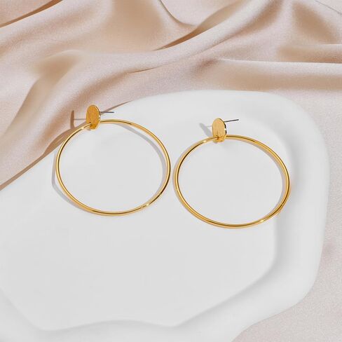 CUFELMU أقراط ذهبية مميزة على شكل دائرة كبيرة متدلية على شكل قطرة هدايا مجوهرات أنيقة للنساء in Kuwait