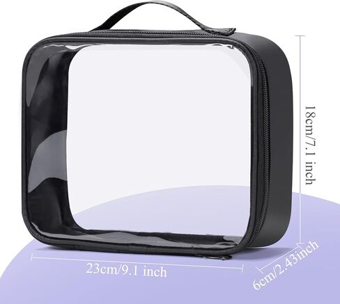 حقيبة مكياج شفافة من Sightor، قطعتان من حقيبة أدوات الزينة المعتمدة من إدارة أمن المواصلات الأمريكية للسفر الجوي وحقيبة مستحضرات التجميل بحجم ربع حقيبة أدوات زينة للسفر من PVC للنساء والرجال in Kuwait