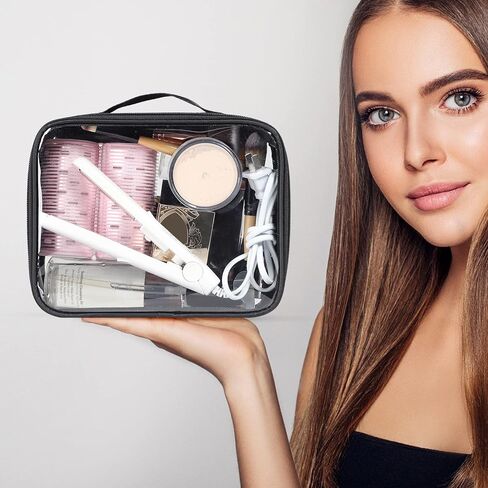 حقيبة مكياج شفافة من Sightor، قطعتان من حقيبة أدوات الزينة المعتمدة من إدارة أمن المواصلات الأمريكية للسفر الجوي وحقيبة مستحضرات التجميل بحجم ربع حقيبة أدوات زينة للسفر من PVC للنساء والرجال in Kuwait