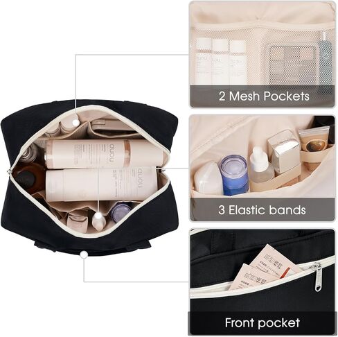 Narwey حقيبة أدوات الزينة كاملة الحجم للنساء حقيبة مكياج كبيرة منظم حقيبة مستحضرات التجميل للسفر لأدوات الزينة الأساسية والإكسسوارات (الفهد) in Kuwait