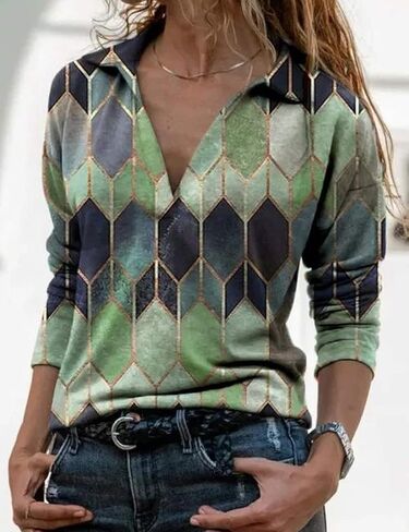 2022 Spring Summer New Women's Tunics V-neck Blouses Shirt Ladies Casual T-shirts in Saudi Arabia