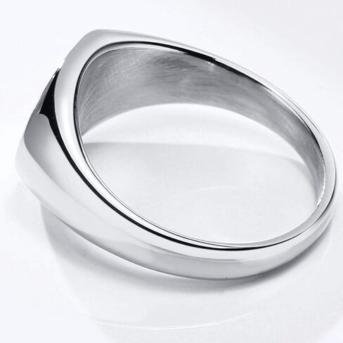 Jude Jewelers Stainless Steel Classical Simple Plain Oval Shape Signet Style Pinky Wedding Statement Promise Anniversary Ring in Kuwait