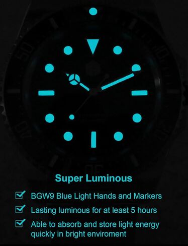 ساعات سان مارتن للغوص للرجال، ساعة يد أوتوماتيكية NH35 SN0111G بمينا من زجاج الياقوت وساعة فاخرة BGW9 مضيئة 30ATM للرجال مع مشبك قابل للتعديل in Kuwait