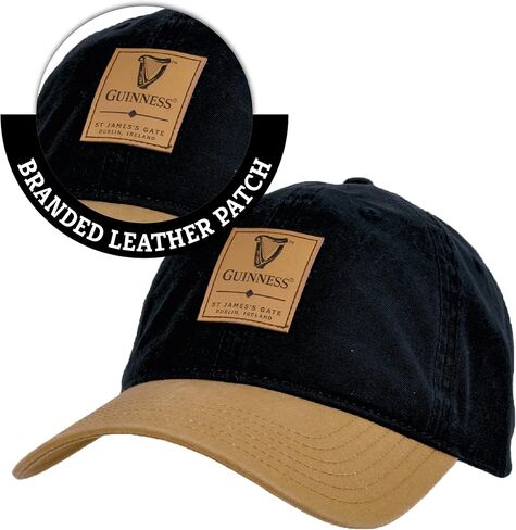 Guinness Black & Caramel Baseball Cap with Leather Patch in Saudi Arabia