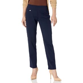 SLIM-SATION Women's Petite Wide Band Pull on Ankle Pants