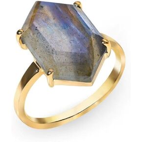 YoTreasure Labradorite Green Onyx Black Onyx Gold Plated Over 925 Sterling Silver Bold Ring Jewelry in Saudi Arabia