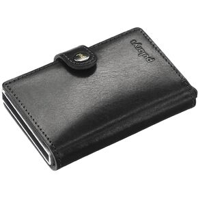 محفظة Pularys VIKING الصغيرة - جلد فاخر - أسود - مشبك تثبيت - جيب للأوراق النقدية - حجب RFID - ما يصل إلى 8 فتحات للبطاقات - مريحة وآمنة - كلاسيكية in Kuwait