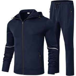 BGOWATU Men's Tracksuits Set Full Zip Jacket Hoodie Sweatsuit Running Sport Pants Outfits for Men with Zipper Pockets in Kuwait