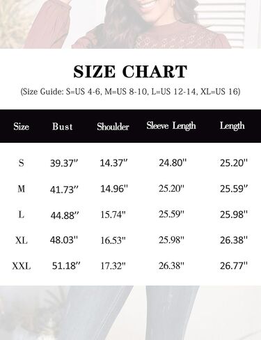 بلايز نسائية بأكمام طويلة، بلوزات كاجوال بياقة دائرية، دانتيل، برقبة وهمية للنساء مع أكمام فانوس in Kuwait