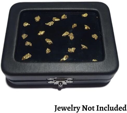 Novel Box Black Leatherette Glass Top Gem Box Loose Stone Jewelry Case Display with ClaspReversible Pad - White & Black in Saudi Arabia