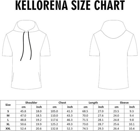 سويت شيرت رجالي من KELLORENA بغطاء للرأس وأكمام قصيرة مطاطية وخفيف الوزن ومضلع لصالة الألعاب الرياضية in Saudi Arabia