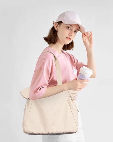 حقيبة يد كبيرة سعة 18 لتر من ABOUME للنساء حقائب تسوق جانبية وحقيبة يد كبيرة وحقيبة كتف خفيفة الوزن للتسوق والسفر على الشاطئ in Kuwait