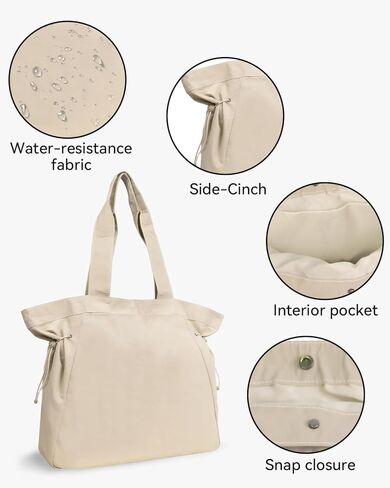 حقيبة يد كبيرة سعة 18 لتر من ABOUME للنساء حقائب تسوق جانبية وحقيبة يد كبيرة وحقيبة كتف خفيفة الوزن للتسوق والسفر على الشاطئ in Kuwait