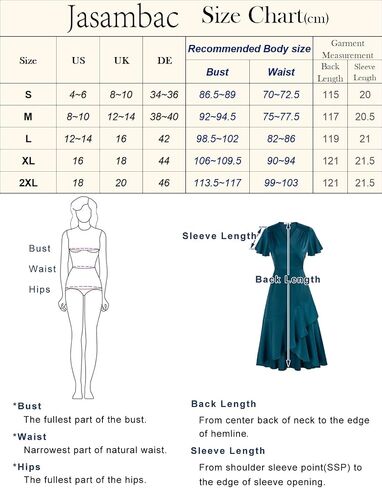 JASAMBAC Women's Satin Dress Slit Short Sleeve A Line Ruffle Hem Wedding Cocktail Midi Dresses in Saudi Arabia